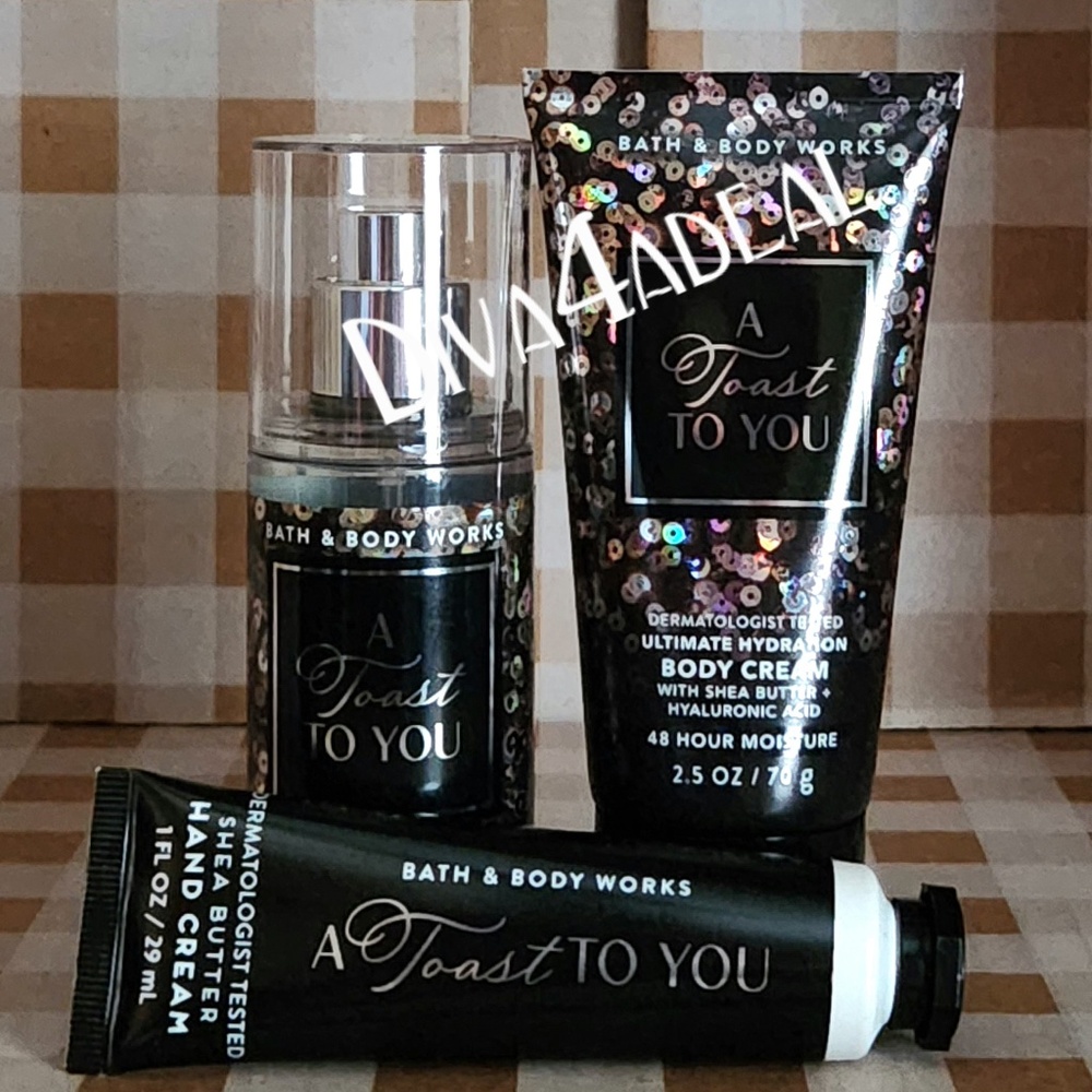 Bath & Body Works A TOAST TO YOU 3PC Travel Mini Bundle